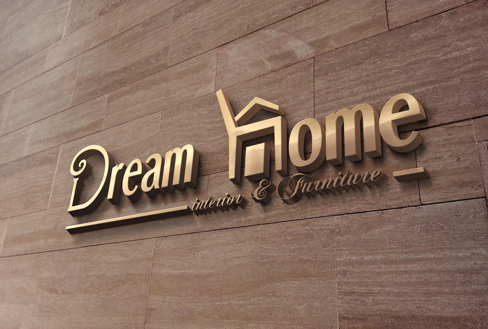 3d logo on wall mockup