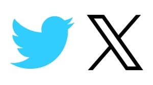 "New Twitter logo featuring the bold 'X' symbol." Alt Attribute:
