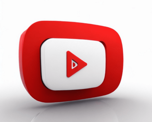 "Evolution of the YouTube logo: The original TV tube-inspired logo from 2005, followed by iterations in 2011 and 2013 with a 'Play' button. The current modern logo introduced in 2017, maintaining the red, white, and black color scheme.
